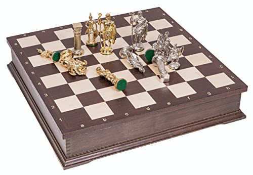 Schach Schachspiel - Roman LUX - Schachfiguren aus Metall - Schachbrett aus Holz Schach Schachspiel - Roman LUX - Schachfiguren aus Metall - Schachbrett aus Holz von SQUARE GAME