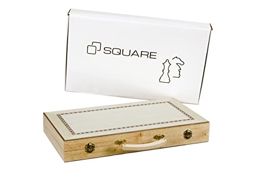 Square - Backgammon aus Holz 447 - Intarsie - Koffer mit einem Griff von SQUARE GAME