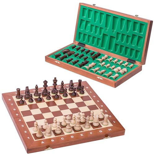 Square - Pro Schach Nr 4 Mahagoni - Schachspiel aus Holz - Schachbrett & Staunton 4 von SQUARE GAME