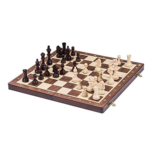 Square - Pro Schach Nr 4 NUSS - Schachspiel aus Holz - Schachbrett & Staunton 4 von SQUARE GAME