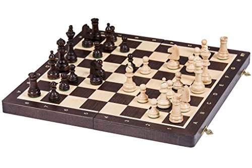 Square - Pro Schach Nr 4 WENGE - Schachspiel aus Holz - Schachbrett & Staunton 4 von SQUARE GAME