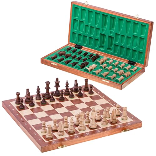 Square - Pro Schach Turnier Nr 5 Mahagoni - Schachspiel aus Holz - Schachbrett & Staunton 5 von SQUARE GAME