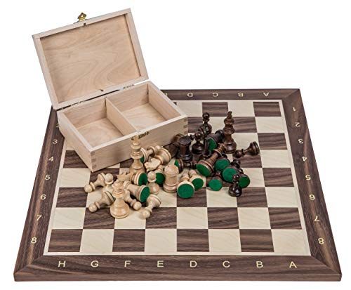 Square - Pro Schach Set Nr. 4 - NUSS - Schachbrett + Schachfiguren Staunton 4 + Kasten - Schachspiel aus Holz Square - Pro Schach Set Nr. 4 - NUSS - Schachbrett + Schachfiguren Staunton 4 + Kasten - Schachspiel aus Holz von SQUARE GAME