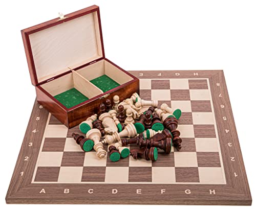Square - Pro Schach Set Nr. 5 NUSS - Schachbrett + Schachfiguren Staunton 5 + Kasten - Schachspiel aus Holz Square - Pro Schach Set Nr. 5 NUSS - Schachbrett + Schachfiguren Staunton 5 + Kasten - Schachspiel aus Holz von SQUARE GAME
