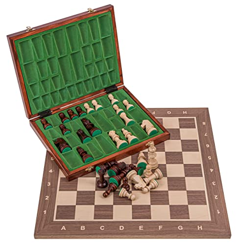 Square - Pro Schach Set Nr. 5 Nuss LUX - Schachbrett + Schachfiguren Staunton 5 + Kasten - Schachspiel aus Holz von SQUARE GAME