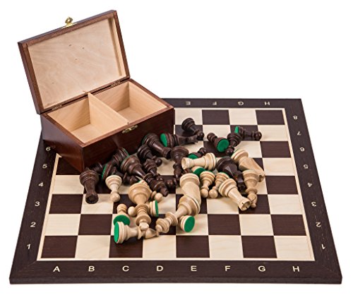 Square - Pro Schach Set Nr. 5 WENGE - Schachbrett + Schachfiguren Staunton 5 + Kasten - Schachspiel aus Holz Square - Pro Schach Set Nr. 5 WENGE - Schachbrett + Schachfiguren Staunton 5 + Kasten - Schachspiel aus Holz von SQUARE GAME