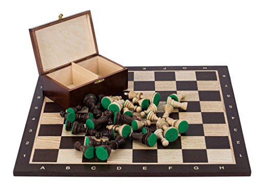Square - Pro Schach Set Nr. 6 - DÄNEMARK Exclusive - Schachbrett - Wenge/Ascheholz + Schachfiguren - Schachspiel aus Holz von SQUARE GAME