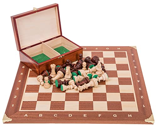 Square - Pro Schach Set Nr. 6 - Mahagoni Ecke - Schachbrett + Schachfiguren Staunton 6 + Kasten - Schachspiel aus Holz Square - Pro Schach Set Nr. 6 - Mahagoni Ecke - Schachbrett + Schachfiguren Staunton 6 + Kasten - Schachspiel aus Holz von SQUARE GAME