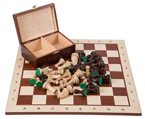 Square - Pro Schach Set Nr. 6 - Mahagoni BL+ 2 Extra Damen - Schachbrett + Schachfiguren Staunton 6 + Kasten - Schachspiel aus Holz Square - Pro Schach Set Nr. 6 - Mahagoni BL+ 2 Extra Damen - Schachbrett + Schachfiguren Staunton 6 + Kasten - Schachspiel aus Holz von SQUARE GAME