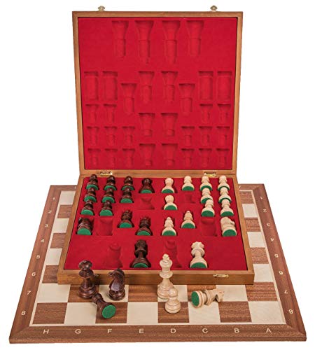 Square - Pro Schach Set Nr. 6 - Mahagoni LUX - Schachbrett + Schachfiguren Staunton 6 + Kasten Lux - Schachspiel aus Holz von SQUARE GAME