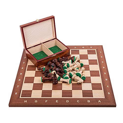 Square - Pro Schach Set Nr. 6 Mahagoni - Schachbrett + Schachfiguren Staunton 6 + Kasten - Schachspiel aus Holz von SQUARE GAME