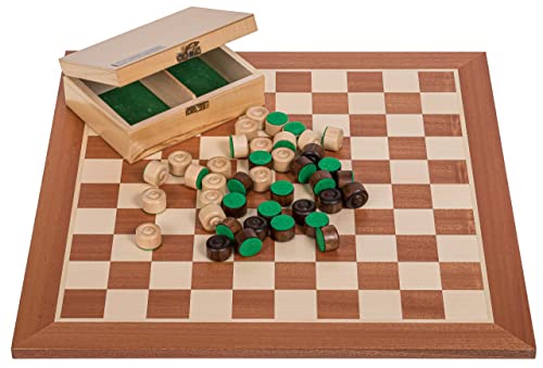 Square - Professionell Dame Set 100 Feld - Mahagoni - Damebrett aus Holz von SQUARE GAME
