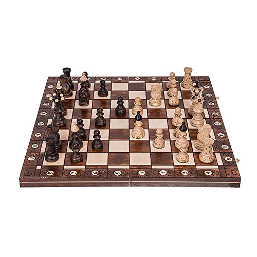 Square - Schach Schachspiel - AMBASADOR AG - 53 x 53 cm - Schachfiguren & Schachbrett aus Holz von SQUARE GAME