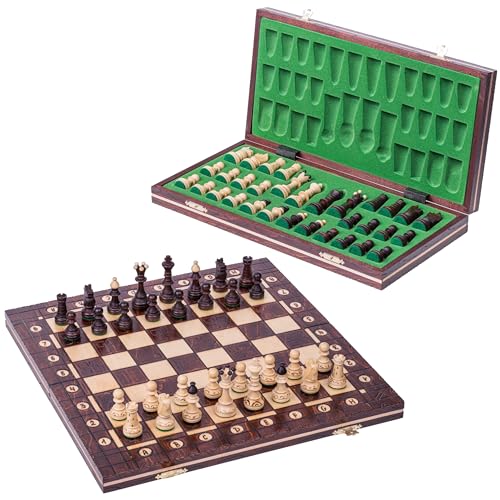 Square - Schach Schachspiel - JUNIOR AG - Schachbrett aus Holz 41 x 41 cm & Schachfiguren von SQUARE GAME