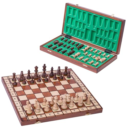 Square - Schach Schachspiel - Jupiter - 40 x 40 cm - Gewichtete Schachfiguren & Schachbrett aus Holz Square - Schach Schachspiel - Jupiter - 40 x 40 cm - Gewichtete Schachfiguren & Schachbrett aus Holz von SQUARE GAME