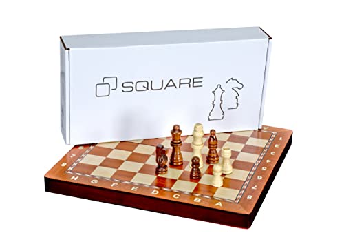 Square - Schach Schachspiel - MAGNETISCHE 290 - Mahagoni - Schachfiguren & Schachbrett aus Holz von SQUARE GAME