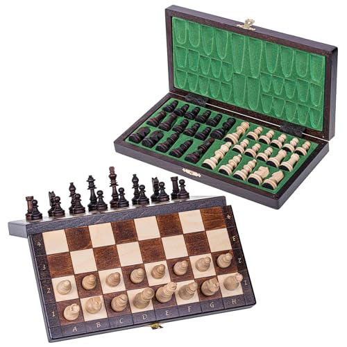Square - Schach Schachspiel - MAGNETISCHE LUX- 28 x 28 cm - Schachfiguren & Schachbrett aus Holz von SQUARE GAME
