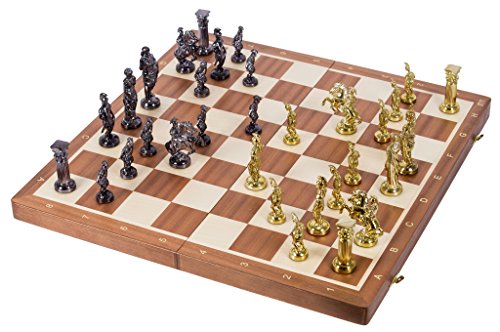 Square - Schach Schachspiel - ROM Gold Edition - 53 x 53 cm - Schachbrett - Mahagony/Bergahorn von SQUARE GAME