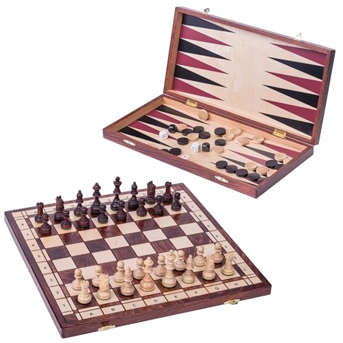 Square - Spiel Senator - 3 in 1 - Schach - Backgammon - Dame - 42 x 42 cm von SQUARE GAME