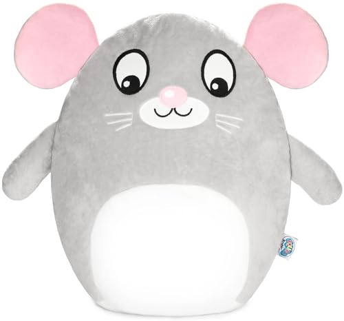 SQUISHBRUBIES Milo die Maus - 35 cm Kuscheltier - Superweiches Plüsch Stofftier - Plüschtier zum Kuscheln, Verschenken und Sammeln - Grau von SQUISHBRUBIES