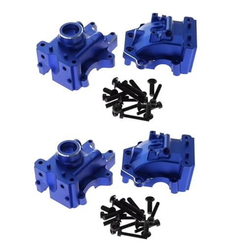 2 Satz Aluminium-Getriebegehäuse Vorne Und Hinten Schott 9529; for 1/8 for Traxxas for Sledge RC Car Upgrades Parts (Color : Blue) von SREEJA
