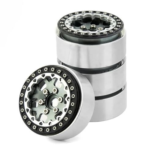 4 STÜCKE 1,9 Zoll Metall Beadlock Radnabe Felge, for 1/10 RC Crawler Auto for Axial SCX10 II III/for Traxxas for TRX4 / for RC4WD D90 / for Redcat/for Gen8 (Color : Titanium) von SREEJA