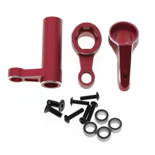 Aluminium Lenkungskomponenten Servo Saver Mit Lager 9545; for 1/8 for Traxxas for Sledge RC Car Upgrades Teile (Color : Red) von SREEJA