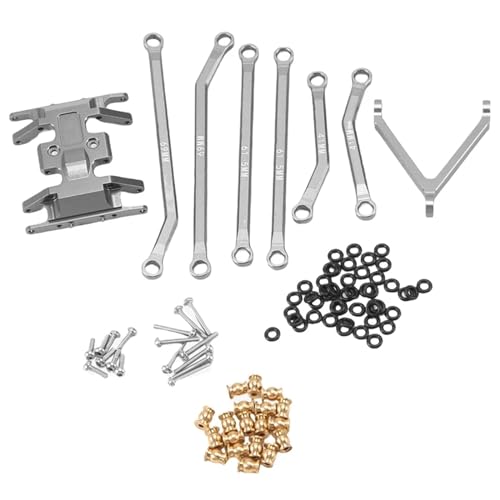 SREEJA CNC High Clearance Chassis Links und Skid Plate, for Axial SCX24 AXI90081 Deadbolt B-17 1/24 RC Crawler Upgrades Teile (Color : Titanium) von SREEJA