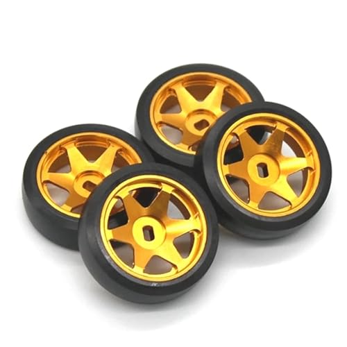 SREEJA Metallfelge Hard Drift Tire Reifen; for Wltoys 284131 K969 K989 P929 Mini-Z Mini-Q Mini-D 1/28 RC Car Upgrade Teile (Color : Yellow) von SREEJA