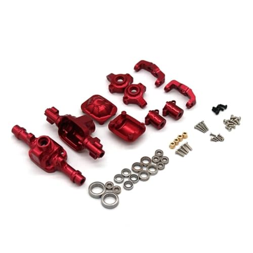 SREEJA Vorder- Und Hinterachsgehäuse Aus Metall, for 1/18 for FMS for EAZYRC, for Rochobby for FJ Cruiser for Patriot for Katana RC Car Upgrades Parts (Color : Red) von SREEJA