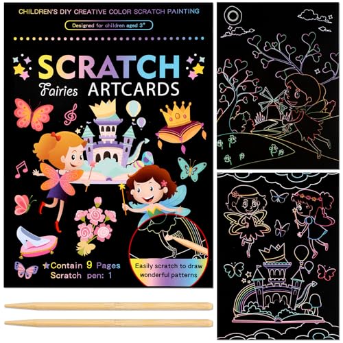 SRIZIAN Scratch Art für Kinder, Scratch Pad Schwarz mit Holzstift, Magic Scratch Paper Art Set Geschenke für Mädchen Jungen SRIZIAN Scratch Art für Kinder, Scratch Pad Schwarz mit Holzstift, Magic Scratch Paper Art Set Geschenke für Mädchen Jungen von SRIZIAN