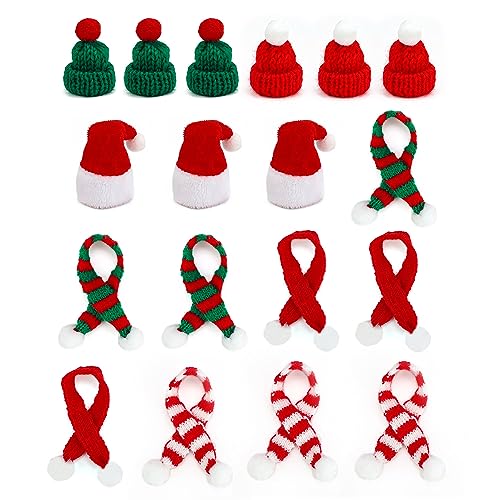 SRJQXH 18 Stück Mini Weihnachtsmütze Kleine Nikolausmützen, Kleine Weihnachtsschal Set, Klein und Süß Mini Nikolausmütze Set Geeignet für Weihnachten, Party Artikeldekoration SRJQXH 18 Stück Mini Weihnachtsmütze Kleine Nikolausmützen, Kleine Weihnachtsschal Set, Klein und Süß Mini Nikolausmütze Set Geeignet für Weihnachten, Party Artikeldekoration von SRJQXH