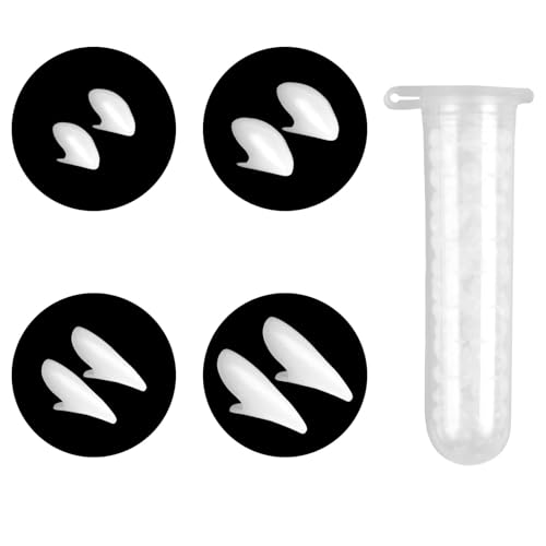 Halloween Vampir Zähne Set Für-4 Größen Anpassbare Fangzähne Damen Herren Kinder Vampirgebiss Cosplay Requisiten Horror Werwolf Eckzähne Mit Thermoplastischen Pellets Und Spezialkleber(5 Stück) von SRLWMYI