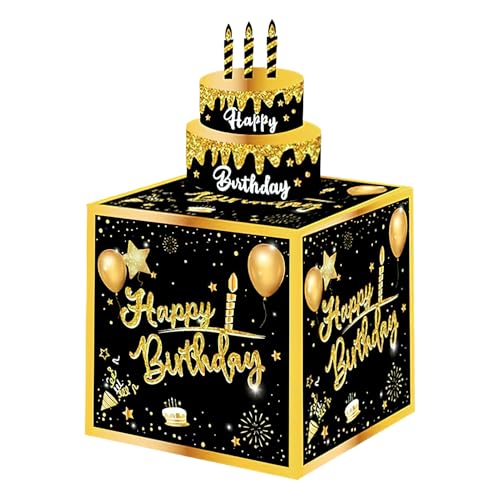 SRLWMYI Geschenkbox DIY, Geschenkkarton Explodierende Konfetti, 13x13x11 cm, Überraschung Explosion Gift Box Pop Up, überraschungsbox für Geburtstagsgeschenke und besondere Anlässe, Black SRLWMYI Geschenkbox DIY, Geschenkkarton Explodierende Konfetti, 13x13x11 cm, Überraschung Explosion Gift Box Pop Up, überraschungsbox für Geburtstagsgeschenke und besondere Anlässe, Black von SRLWMYI