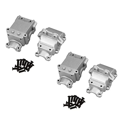 SRMAN 2X Obere und Untere Abdeckung des Metallwellengetriebes 144001-1254 für 1/14 144001 RC Auto Teile, Silber von SRMAN