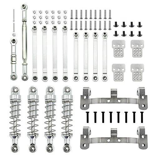 SRMAN Metall Lenkung Stange Zugstangen Ziehen Halterung Stoß DäMpfer Set für MN D90 MN-90 MN99S 1/12 RC Auto Upgrade Teile,3 von SRMAN