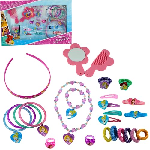 Lizenziertes Disney Princess 25-teiliges Haarschmuck-Set für Mädchen – inklusive Clips, Haargummis, Bommeln, Haarspangen, Armreifen und Spiegel – Geburtstagsgeschenke für Kinder ab 3 Jahren Lizenziertes Disney Princess 25-teiliges Haarschmuck-Set für Mädchen – inklusive Clips, Haargummis, Bommeln, Haarspangen, Armreifen und Spiegel – Geburtstagsgeschenke für Kinder ab 3 Jahren von SRV Hub
