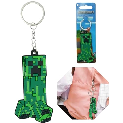 SRV Hub Creeper Schlüsselanhänger aus weichem PVC, Geschenk für Geburtstagsparty, Kinder, Sammlerstücke, Spielgeschenke, Jungen-Rucksack, Schlüsselanhänger, Goodie-Bag-Füller, niedlicher von SRV Hub
