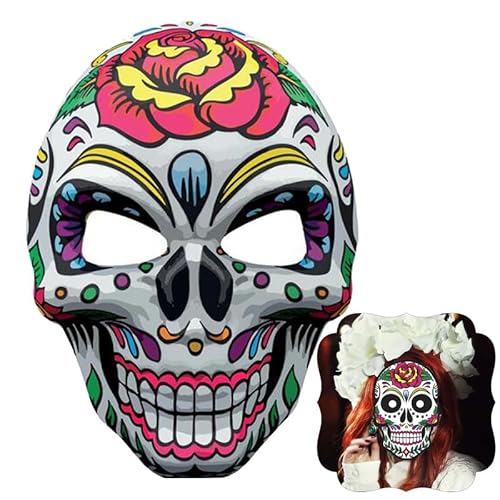 SRV Hub Halloween Face Cover, EVA Sugar Skull Face Mask for Women Comfortable Reusable Day of The Dead Mask Ideal for Halloween Party And Events - Flower Design SRV Hub Halloween Face Cover, EVA Sugar Skull Face Mask for Women Comfortable Reusable Day of The Dead Mask Ideal for Halloween Party And Events - Flower Design von SRV Hub