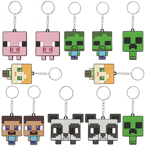 SRV Hub Minecraft-Schlüsselanhänger aus weichem PVC, 12 x Minecraft-Schlüsselanhänger, One size SRV Hub Minecraft-Schlüsselanhänger aus weichem PVC, 12 x Minecraft-Schlüsselanhänger, One size von SRV Hub