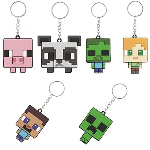 SRV Hub Minecraft-Schlüsselanhänger aus weichem PVC, 3 x zufällige Schlüsselanhänger, One size SRV Hub Minecraft-Schlüsselanhänger aus weichem PVC, 3 x zufällige Schlüsselanhänger, One size von SRV Hub