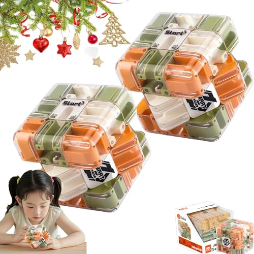 Gettoreach Large Labyrinth 3D Puzzle Maze Cube - Engaging Brain Teaser Toy,High - Difficulty Puzzle, 3D Maze Magic Cube & Ball, Brain Training (2PCS-A) von SRXY