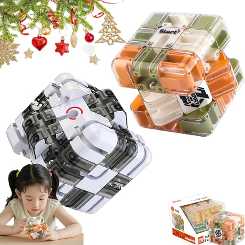 Gettoreach Large Labyrinth 3D Puzzle Maze Cube - Engaging Brain Teaser Toy,High - Difficulty Puzzle, 3D Maze Magic Cube & Ball, Brain Training (2PCS-B) von SRXY