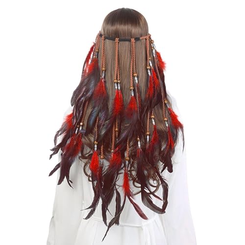 SRZYMJ Boho Haarschmuck Indianer Schmuck für Damen, Quaste Geflochten Feder Stirnband für Karneval; Quaste Zubehör Hippie Dekoration Cosplay Verkleiden Federschmuck Böhmische Indisch Haarbänder SRZYMJ Boho Haarschmuck Indianer Schmuck für Damen, Quaste Geflochten Feder Stirnband für Karneval; Quaste Zubehör Hippie Dekoration Cosplay Verkleiden Federschmuck Böhmische Indisch Haarbänder von SRZYMJ
