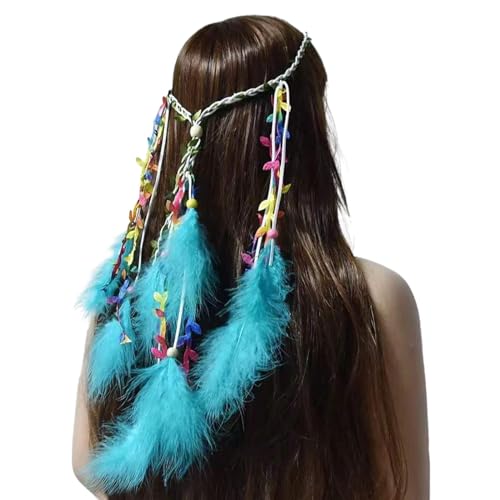 SRZYMJ Feder Kopfschmuck Boho Hippie Stirnband - Fancy Federschmuck Böhmische Kopfbedeckung Quaste für Damen Mädchen Karneval Kopfschmuck, Rot + Schwarz, Einheitsgröße Haarschmuck Mit Pfauenfedern SRZYMJ Feder Kopfschmuck Boho Hippie Stirnband - Fancy Federschmuck Böhmische Kopfbedeckung Quaste für Damen Mädchen Karneval Kopfschmuck, Rot + Schwarz, Einheitsgröße Haarschmuck Mit Pfauenfedern von SRZYMJ