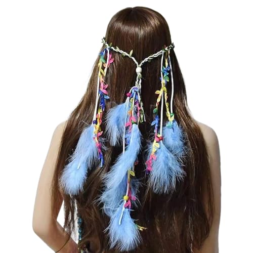 SRZYMJ Indische Feder Stirnband Boho Quaste Hippie Stirnbänder Blau Tribal Kopfschmuck Perlen Festival Party Headwear Haarschmuck für Frauen und Mädchen Feder Kopfschmuck 20Er Lila Haarschmuck SRZYMJ Indische Feder Stirnband Boho Quaste Hippie Stirnbänder Blau Tribal Kopfschmuck Perlen Festival Party Headwear Haarschmuck für Frauen und Mädchen Feder Kopfschmuck 20Er Lila Haarschmuck von SRZYMJ