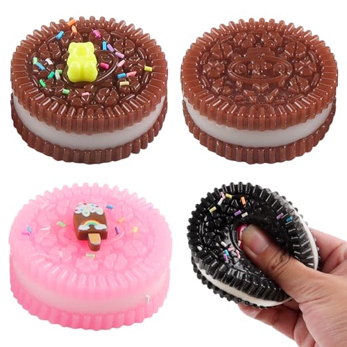 SRunDe 4 Stück Keks Stressabbauspielzeug, Fufu Squishy, Taba Squishy, zum Stressabbau, für Party Favors Weihnachten(Zufälliger Stil) von SRunDe