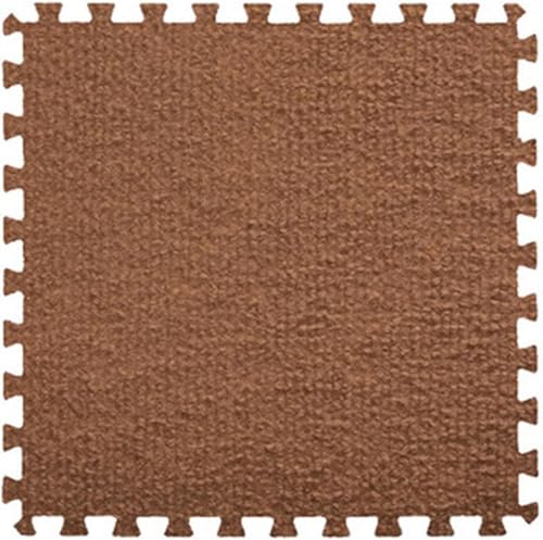 Ineinandergreifender Teppich 15 quadratische Fußmatten aus Plüschschaum, ineinandergreifende Spielteppichfliesen, weiche und atmungsaktive Puzzle-Teppiche for die Inneneinrichtung, 12 x 12 x 0,4 Zoll von SSDDLZEQ