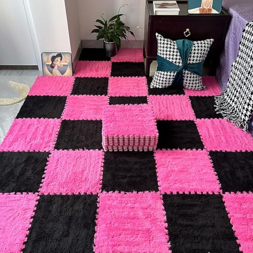 Ineinandergreifender Teppich 30 Stück 30,5 x 30,5 cm große, verdickte quadratische Puzzle-Schaumstoff-Teppichfliesen, ineinandergreifende Plüschschaum-Bodenteppichpolster, weiche, flauschige Teppiche Ineinandergreifender Teppich 30 Stück 30,5 x 30,5 cm große, verdickte quadratische Puzzle-Schaumstoff-Teppichfliesen, ineinandergreifende Plüschschaum-Bodenteppichpolster, weiche, flauschige Teppiche von SSDDLZEQ