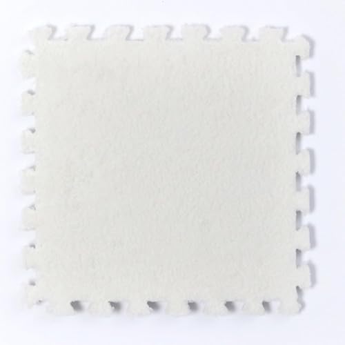 Ineinandergreifender Teppich Krabbel-Bodenmatte aus Plüschschaum, 30,5 x 30,5 x 1 cm, quadratisch, dick, ineinandergreifende quadratische Puzzle-Teppichmatte, DIY-Spielteppich, perfekte Heimdekoration von SSDDLZEQ